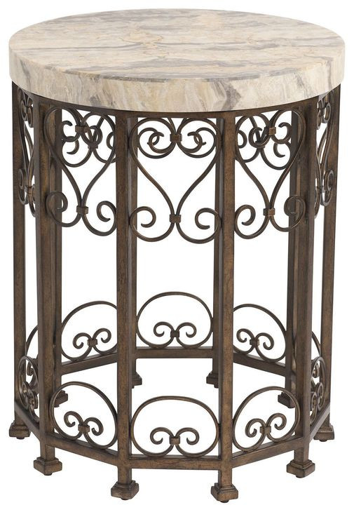 Lowery Brown Round Accent Table