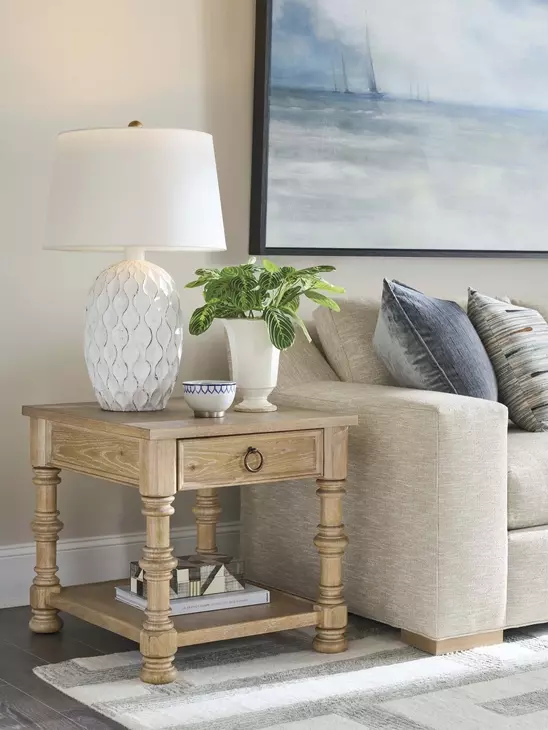 Hollister Brown Rectangular End Table
