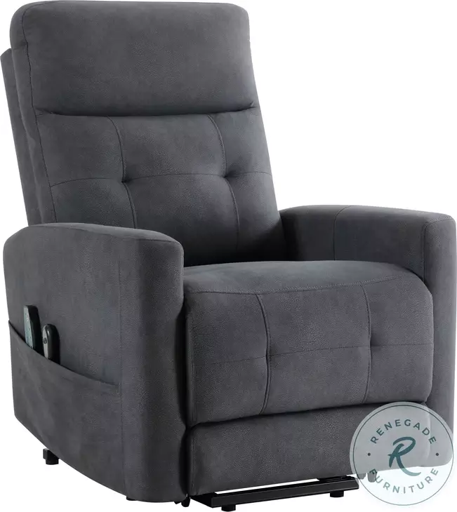 Wichita Dark Gray Power Lift Chair with Heat And Massage