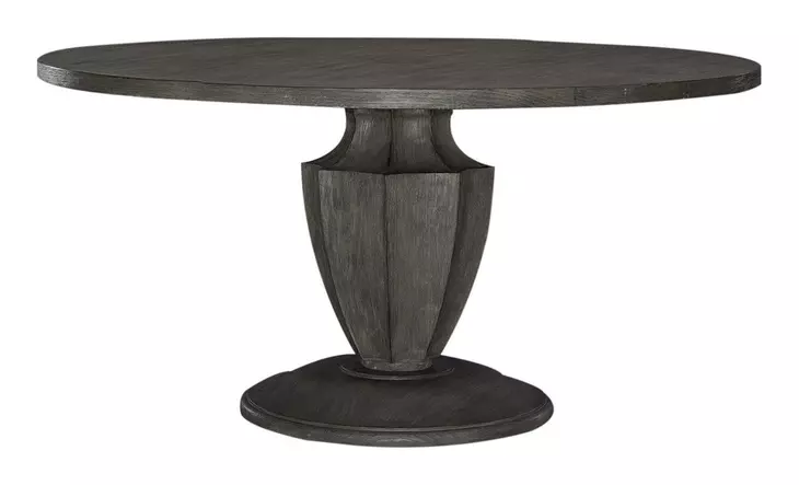Westfield Havana Brown and Sand Upholstered 5 Piece Pedestal Base Dining Set with Nailhead Trim