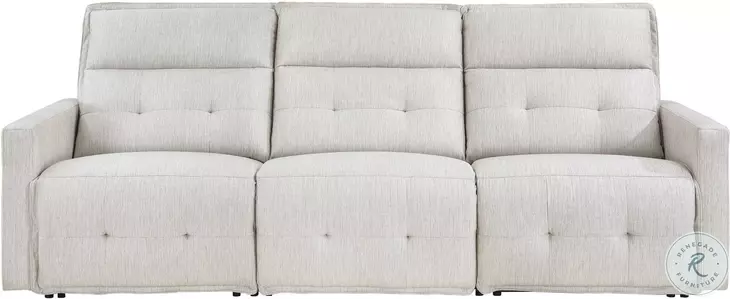 Salida White Double Power Reclining Sofa