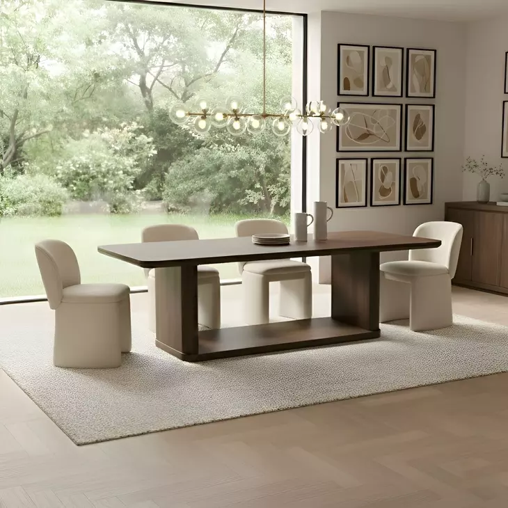 Lozano Warm Walnut Brown 95" Rectangular Dining Table