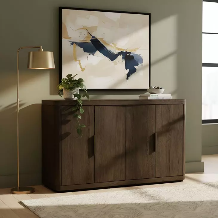 Lozano Warm Walnut Brown 4 Door Sideboard