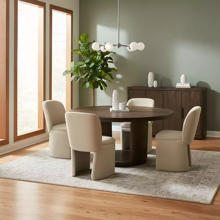 Lozano Warm Walnut Brown 59" Round Dining Table