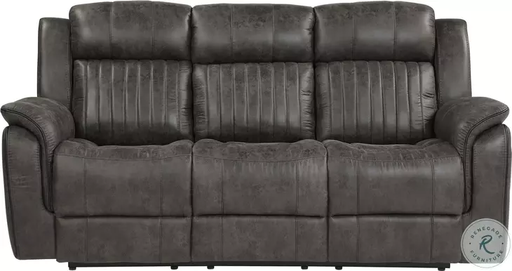Centeroak Gray Double Reclining Sofa