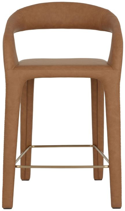 Avenlee Milliken Cognac Upholstered Counter Height Stool
