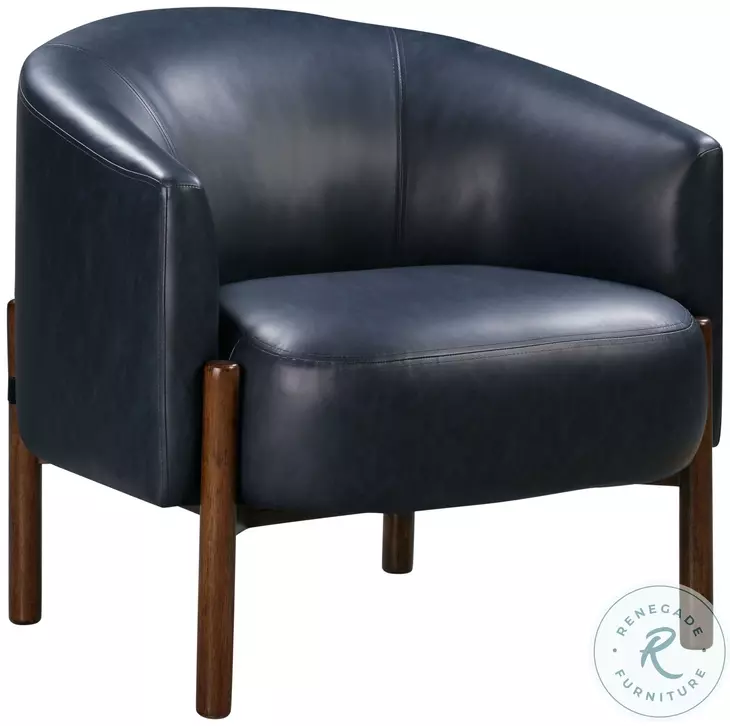 Higgins Navy Blue Performance Fabric Accent Chair