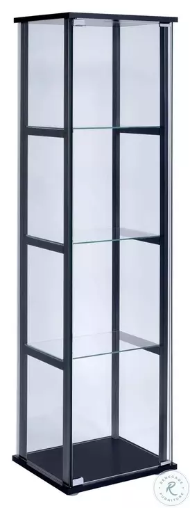 Cyclamen Black And Clear Small Curio Cabinet
