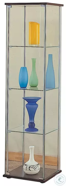 Bellatrix Cappuccino And Clear Curio Cabinet