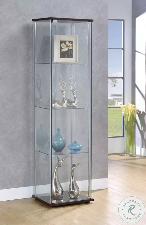 Bellatrix Cappuccino And Clear Curio Cabinet