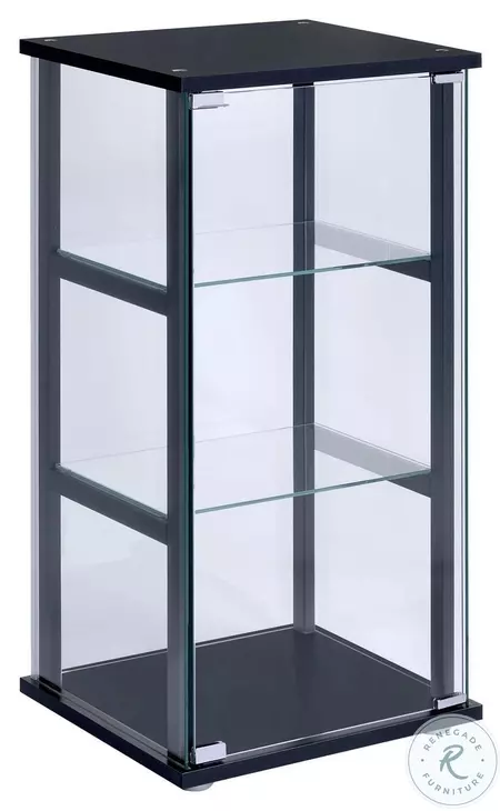 Cyclamen Black And Clear Curio Cabinet