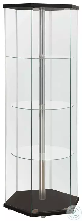 Zahavah Black And Clear Curio Cabinet