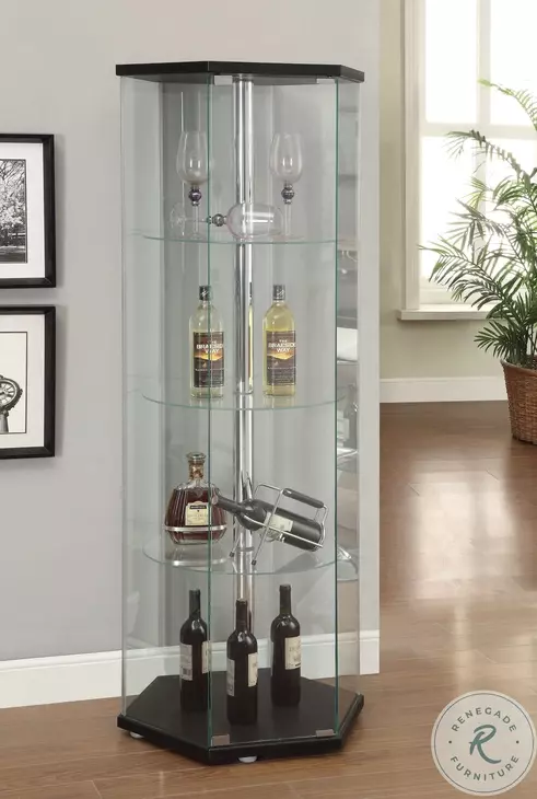 Zahavah Black And Clear Curio Cabinet