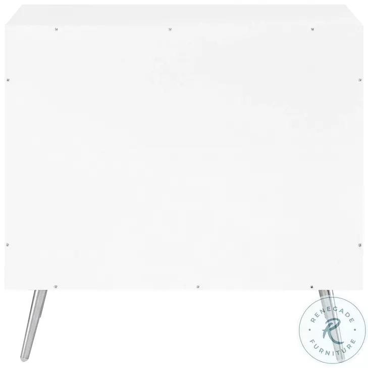 Nieta White High Gloss 2 Tier Accent Cabinet