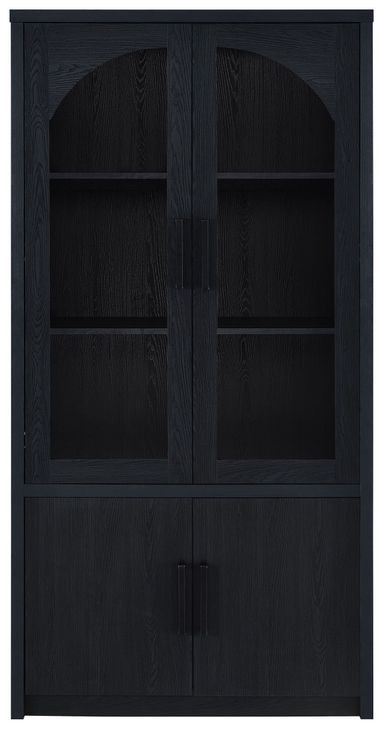 Riva Black 4 Door Accent Cabinet with LED Light