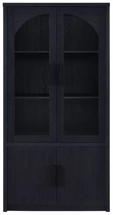 Riva Black 4 Door Accent Cabinet with LED Light