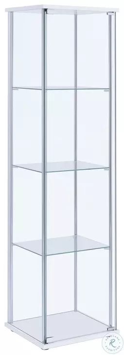 Bellatrix White And Clear Curio Cabinet