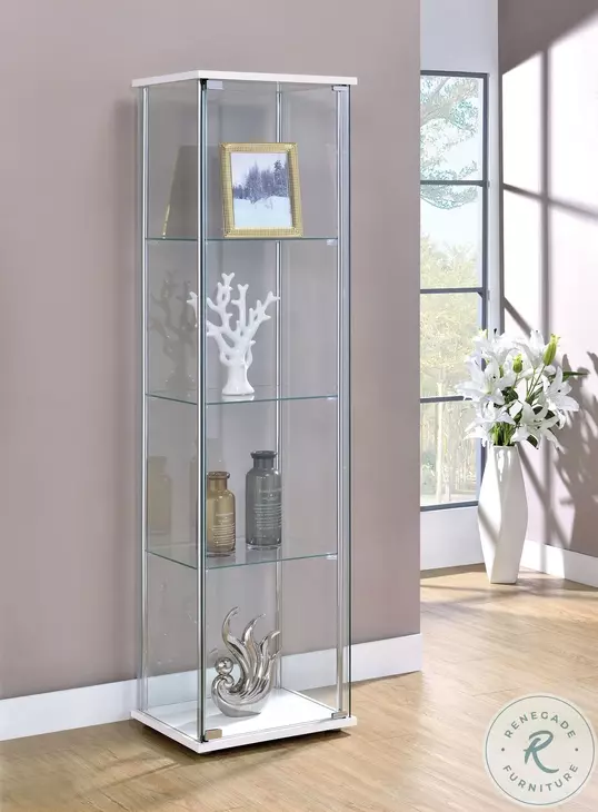 Bellatrix White And Clear Curio Cabinet