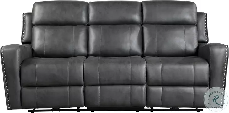 Kellen Dark Gray Double 82" Power Reclining Sofa