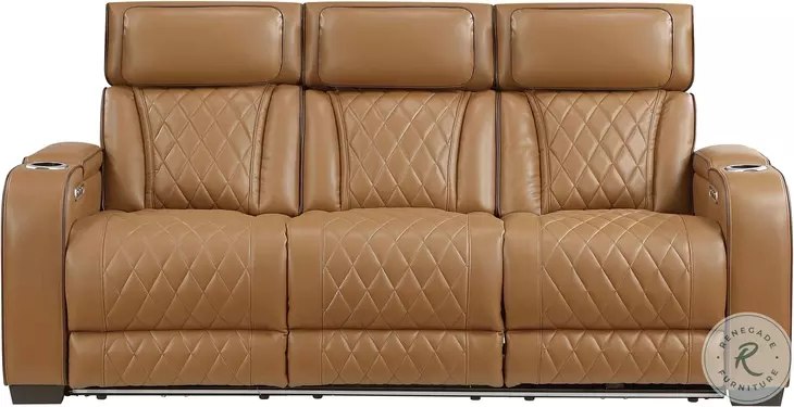 Fairway Brown Double Power Reclining Sofa