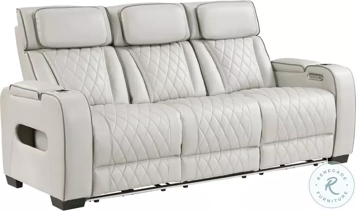 Fairway Taupe Double Power Reclining Sofa
