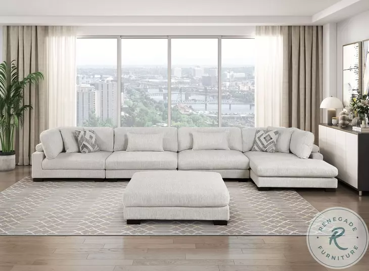 Tinley Beige 5 Piece Modular Sectional with RAF Chaise