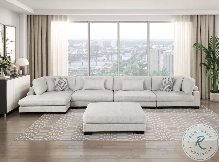Tinley Beige 5 Piece Modular Sectional with RAF Chaise