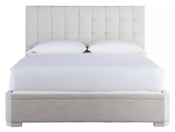 Harmony Pewter and Alabaster King Upholstered Uptown Panel Bed