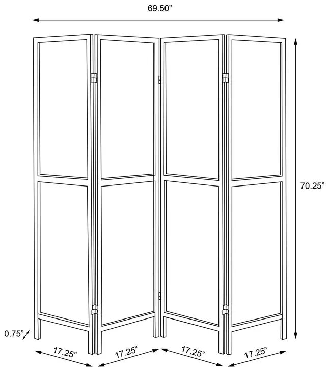 Mattison Natural 4 Panel Room Divider