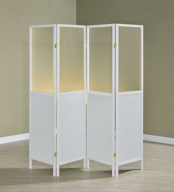 Mattison White 4 Panel Room Divider