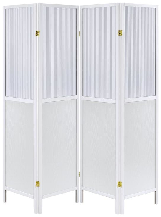 Mattison White 4 Panel Room Divider