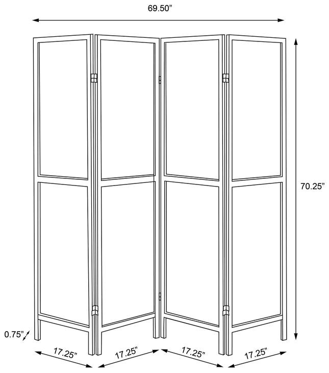 Mattison White 4 Panel Room Divider