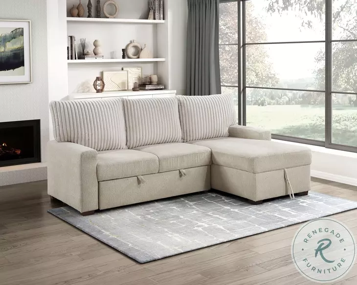Gallatin Beige And Light Gray 2 Piece RAF Sectional