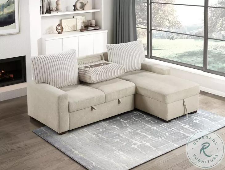Gallatin Beige And Light Gray 2 Piece RAF Sectional