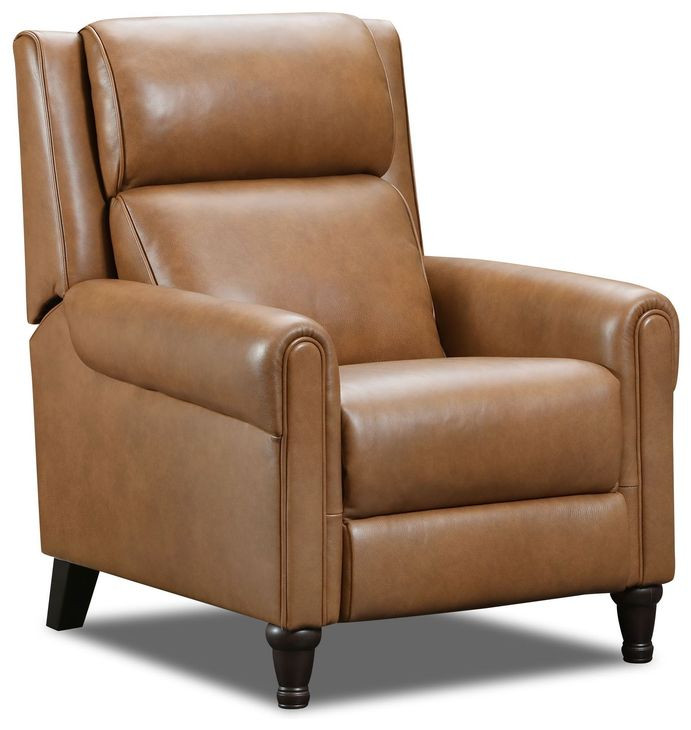 Preston Toffee Leather Triple Power Swivel Glider Recliner with USB Charging