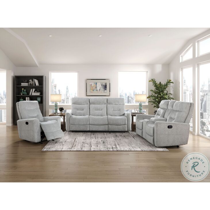 Lyndon Gray Double Reclining Living Room Set from Homelegance | Coleman ...