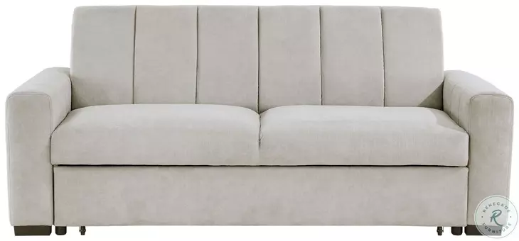 Michah Light Gray Click Clack Sofa with Pull-Out Bed