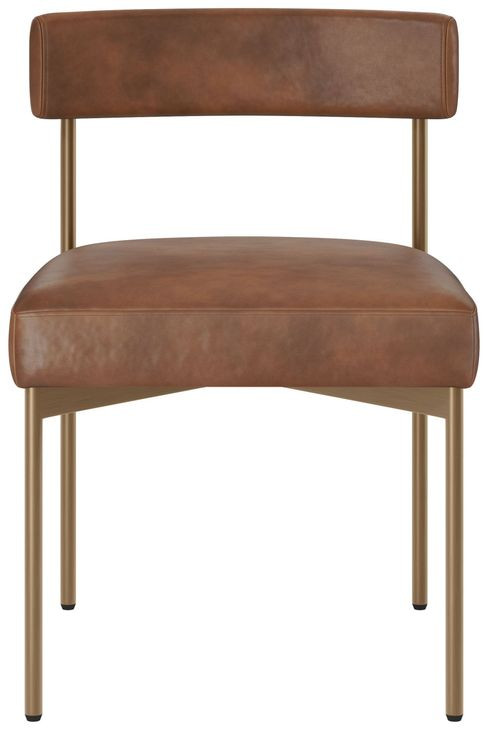 Seneca Bravo Cognac Upholstered Dining Chair Set of 2