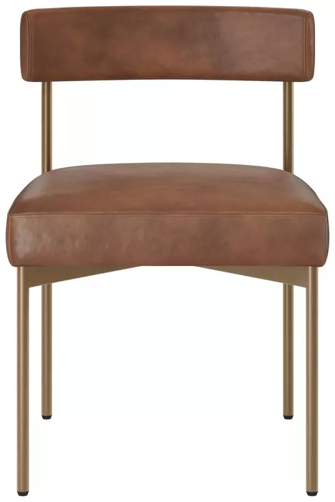 Astellan Bravo Cognac Upholstered Dining Chair Set of 2
