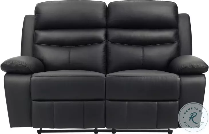 Hancock Black Double Reclining Loveseat