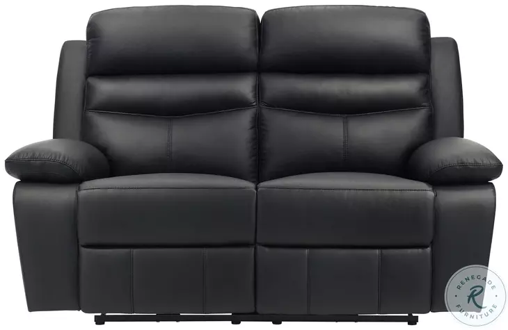 Hancock Black Double Power Reclining Loveseat