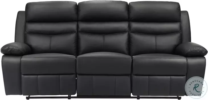Hancock Black Double Reclining Sofa