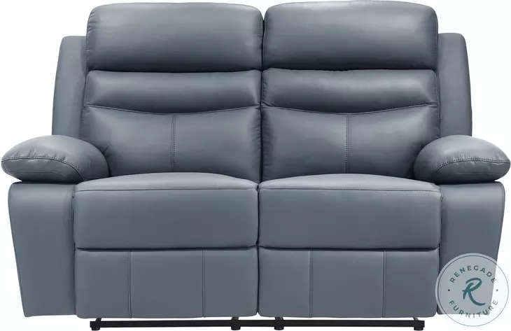 Hancock Blue Double Reclining Loveseat