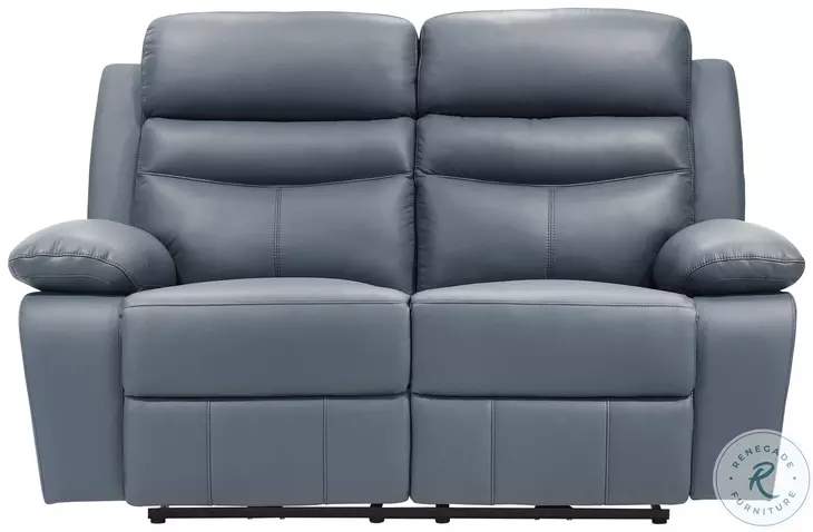 Hancock Blue Double Power Reclining Loveseat