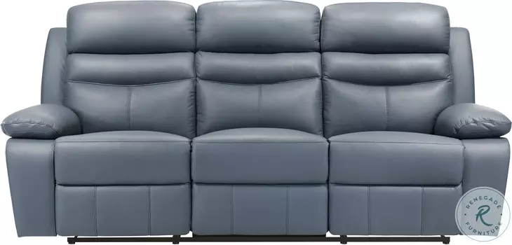 Hancock Blue Double Reclining Sofa
