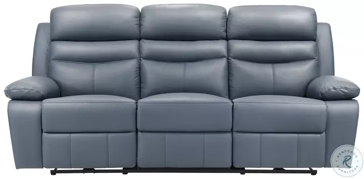 Hancock Blue Double Power Reclining Sofa