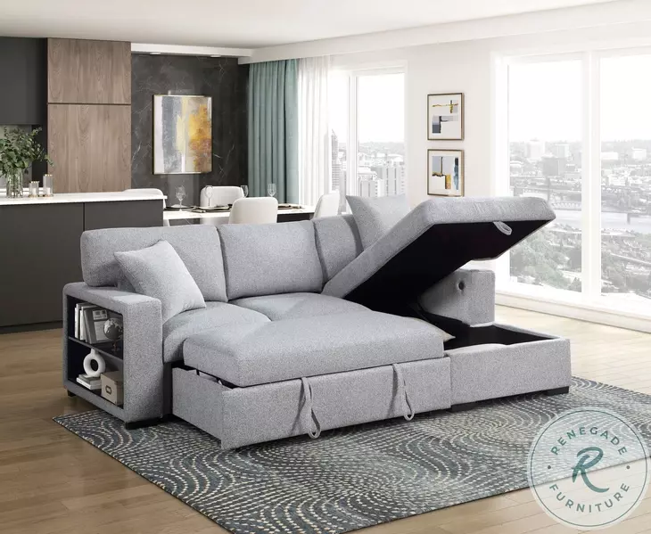 Pompano Gray Sectional from Homelegance | Coleman Furniture