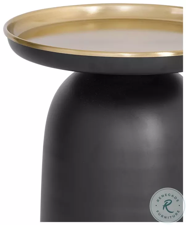 Leta Burnished Brass And Black Scatter Table