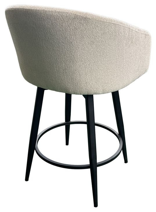 Metal Base Barstools Champagne Performance Fabric Swivel Barrel Bar Stool