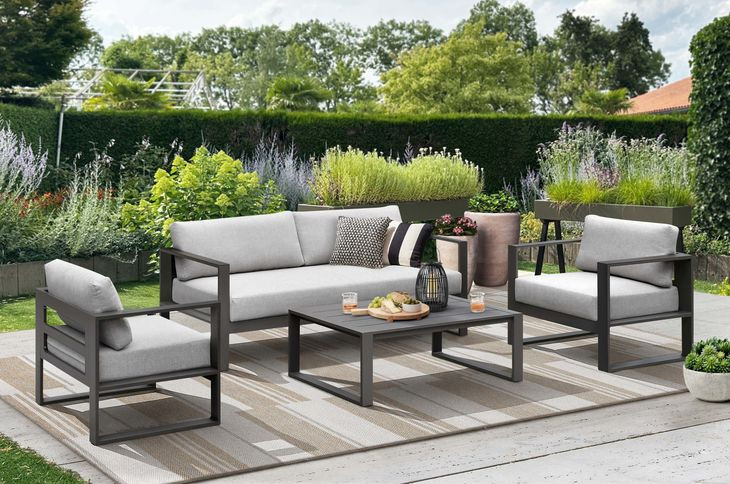 Navarro Outdoor Seating Gray Upholstered Outdoor Lounge Chair